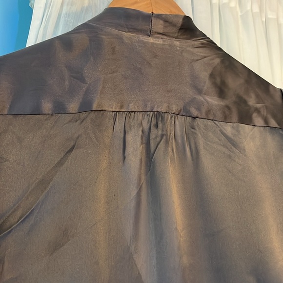 BCBGMaxAzria Elegant Silk Blouse in Pewter Gray - Picture 7 of 11